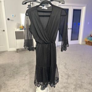 Black Fairy Goth Dress Lace Mini Midi Elegent Gothic Timeless Goddess